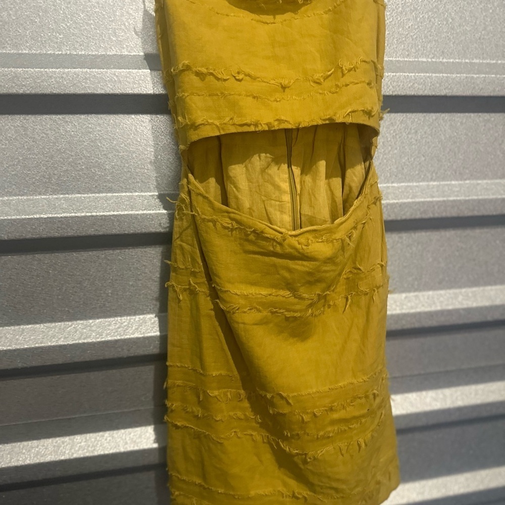 Cotton Candy LA Mustard Cut Out Dress Medium NWT - Picture 6 of 10